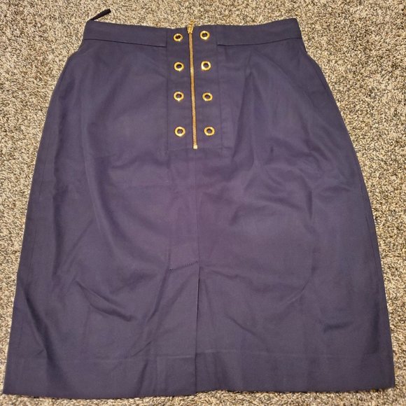 Prada Dresses & Skirts - Prada Navy Blue Grommet Skirt 38/4